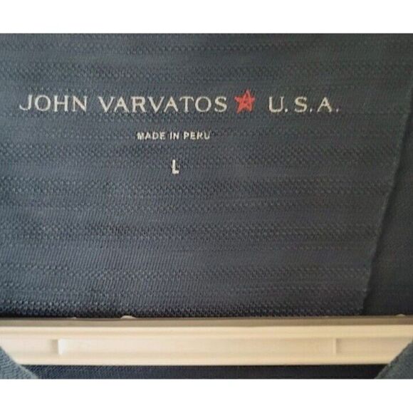 John Varvatos Golf Polo Shirt Teal Blue Textured Knit Short Sleeve Cotton L - Picture 2 of 8